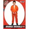 Allen Trading Occupations & Uniforms Orange Overalls Teen Costume