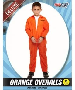 Allen Trading Orange Overalls Child Costume Occupations & Uniforms
