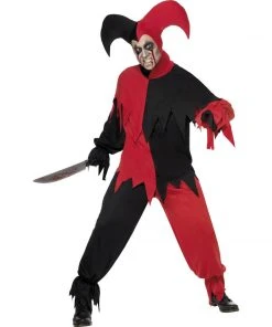 Smiffys Mensc Dark Jester Men's Halloween Costume