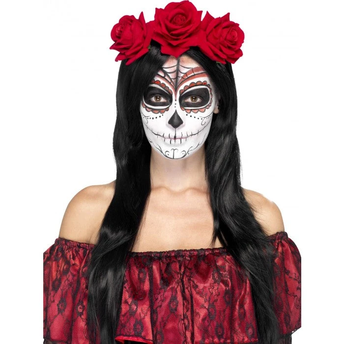Smiffys Rose Headband - Day Of The Dead Accessoriesc 1 Smiffys Rose Headband - Day Of The Dead Accessoriesc