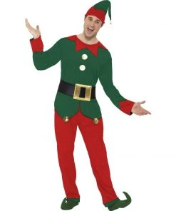 Smiffys Deluxe Christmas Elf Costume - Mens Christmas & New Year