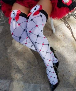 Tomfoolery Diamond Card Suit Thigh Highs Hosiery