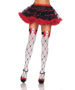 Tomfoolery Diamond Card Suit Thigh Highs Hosiery