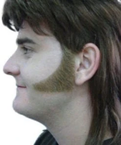 Carnival Products Facial Hair Sideburns 70's Curved Human Hair