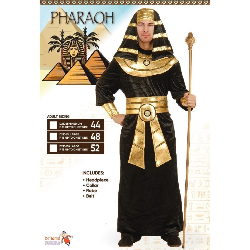 Tomfoolery Egyptian Pharaoh Mens Costume - Dr Toms 1 Tomfoolery Egyptian Pharaoh Mens Costume - Dr Toms