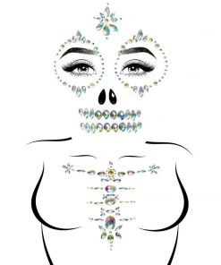 Tomfoolery Skeleton Rhinestone Stick-On Face Jewels Halloweenc