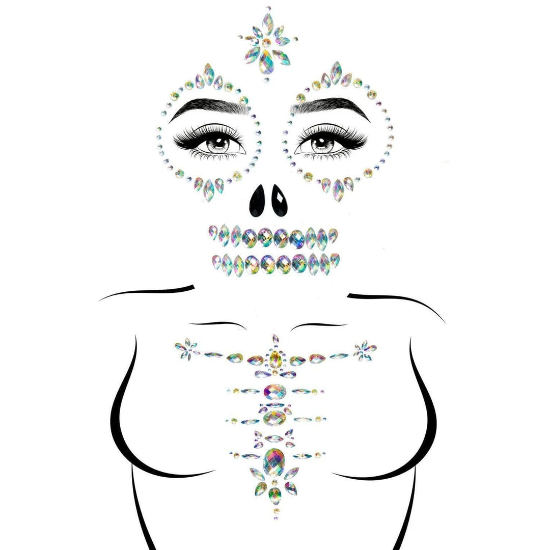 Tomfoolery Skeleton Rhinestone Stick-On Face Jewels Halloweenc 2 Tomfoolery Skeleton Rhinestone Stick-On Face Jewels Halloweenc