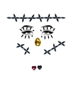 Tomfoolery Stitches Scarecrow Rhinestone Stick-On Face Jewels Halloweenc