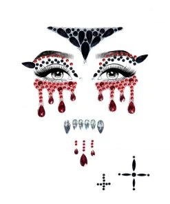 Tomfoolery Vampire Rhinestone Stick-On Facial Jewels