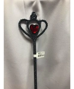 Forum Novelties Accessoriesc Black Glitter Red Heart Wand