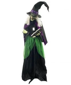 Jack In The Box Animated Witch With Book 183cm Halloween Prop Props