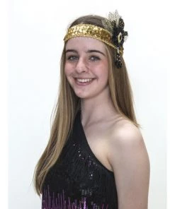 Interalia Group 1920's Flapper Headband - Black/Gold
