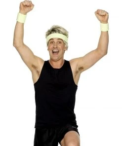 Smiffys Accessoriesc Fluro Green Sweatbands