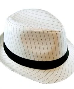 Swedia's Gangster Hat Pinstripe White Hats & Headwear