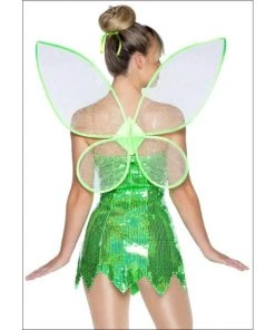 Tomfoolery Green Fairy Dress Set With Wings Ladies Costume