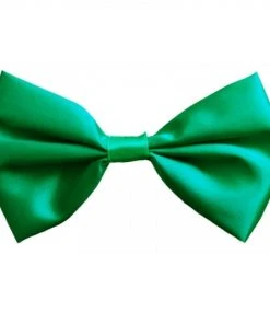 Swedia's Suspenders & Ties Green Satin Bow Tie