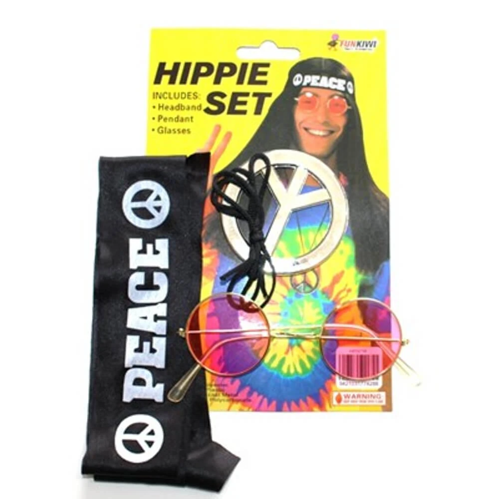 Allen Trading Glasses Mens Hippie Accessory Kit 2 Allen Trading Glasses Mens Hippie Accessory Kit