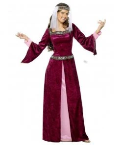 Smiffys Burgundy Maid Marion Costume Ladiesc