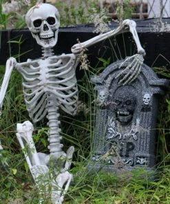 Jack In The Box Life Size Hanging Skeleton With Light Up Eyes Halloween Prop