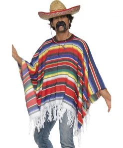 Smiffys Mexican Woven Poncho Mensc