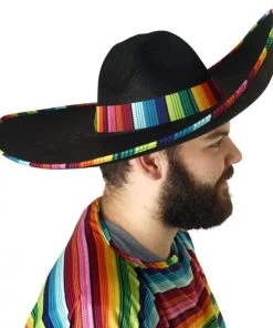 Tomfoolery Accessoriesc Mexican Hat Black With Striped Band