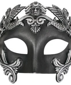 Tomfoolery Masks NICHOLAS Roman Black & Silver Eye Mask