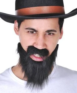 Tomfoolery Western Black Moustache & Beard Mexican