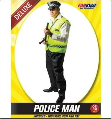 Allen Trading Police Man Costume - Fun Kiwi Mensc 1 Allen Trading Police Man Costume - Fun Kiwi Mensc