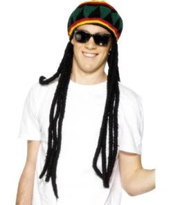 Smiffys 1960's Rasta Beret With Dreadlocks