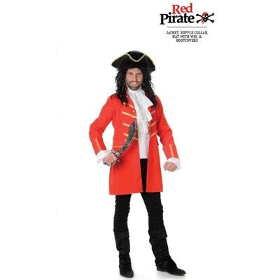 Allen Trading Red Pirate Costume - Adult - Karnival 1 Allen Trading Red Pirate Costume - Adult - Karnival