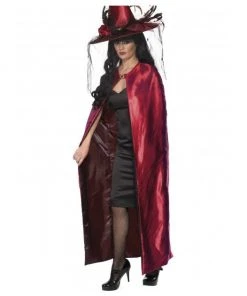 Smiffys Ladies Reversible Cape Red And Black Capes & Cloaks