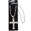 Carnival Products Silver Cross Necklace 1980's