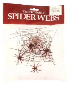 Tomfoolery Stretchable Spider Web With 4 Spiders 60 Gr - Dr Toms Halloweenc