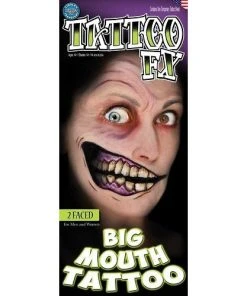 Carnival Products Tinsley FX Temp Tattoo - 2 Faced Big Mouth Tattoos