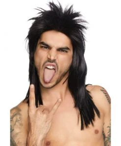Tomfoolery Unisex Rockstar Wig - Black - Leg Avenue