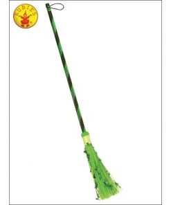 Smiffys Witch Broom Metallic Green Props