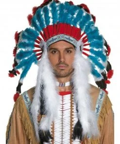 Smiffys Blue Feather Headdress