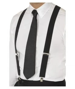 Smiffys Black Elasticated Braces Accessoriesc