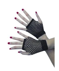 Carnival Products Gloves Fishnet Black 1980's