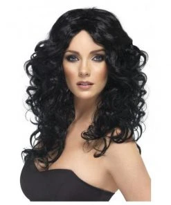 Smiffys Glamour Wig - Black Wigsc