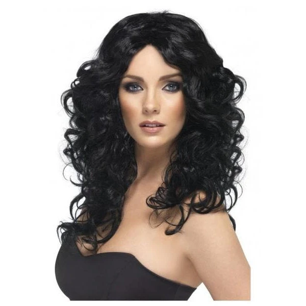 Smiffys Glamour Wig - Black Wigsc 1 Smiffys Glamour Wig - Black Wigsc