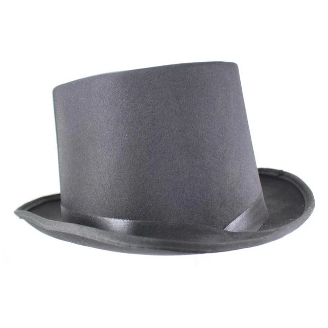 Trademart Black Satin Top Hat Accessoriesc 1 Trademart Black Satin Top Hat Accessoriesc