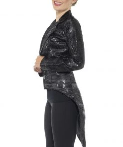 Smiffys Black Sequin Tailcoat Jacket