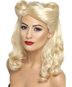 Smiffys Wigsc Blonde 40s Pin Up Wig
