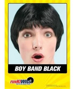Allen Trading Boy Band Black Wig