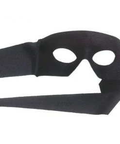 Tomfoolery PIMPERNEL With Ties Large Black Eye Mask Accessoriesc