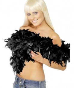 Smiffys Black Deluxe Feather Boa 1920's