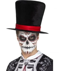 Smiffys Day Of The Dead Black Top Hat Hats & Headwear
