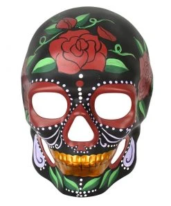 Tomfoolery Day Of The Dead Mask-Black With Roses Masks