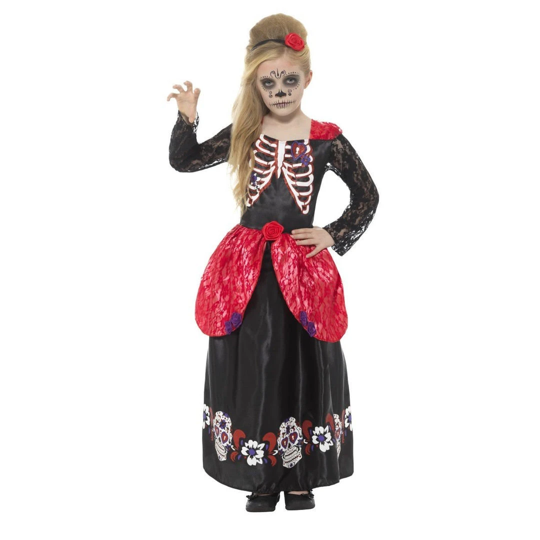 Smiffys Girls Costumes Deluxe Day Of The Dead Costume - Girls 1 Smiffys Girls Costumes Deluxe Day Of The Dead Costume - Girls